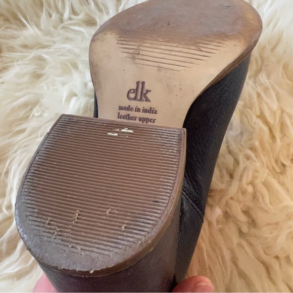 Elk Aubergine Leather Ladies Ankle Boot Orange Elastic Size 6 - Picture 4 of 4